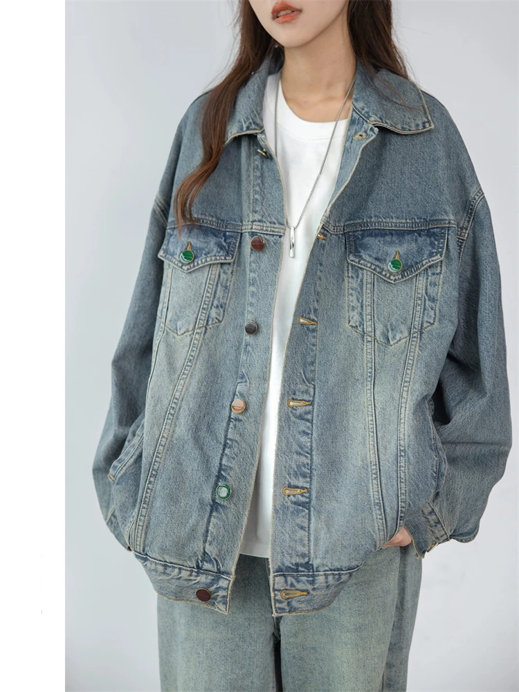 Women's Pocket Design Long Sleeve Loose Thin Denim Shirt Coat Spring Autumn New Chic Fashion Street Female Jacket Cardigan 
Women's Pocket Design Long Sleeve Loose Thin Denim Shirt Coat Spring Autumn New Chic Fashion Street Female Jacket Cardigan