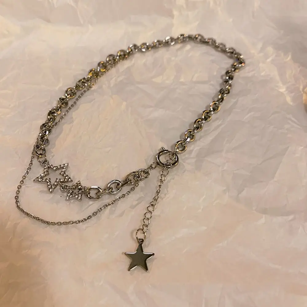 Pentagram Layered Tassel Necklace Silver Color Chain Shiny Star Choker New Zircon Charm Necklaces for Women
Pentagram Layered Tassel Necklace Silver Color Chain Shiny Star Choker New Zircon Charm Necklaces for Women