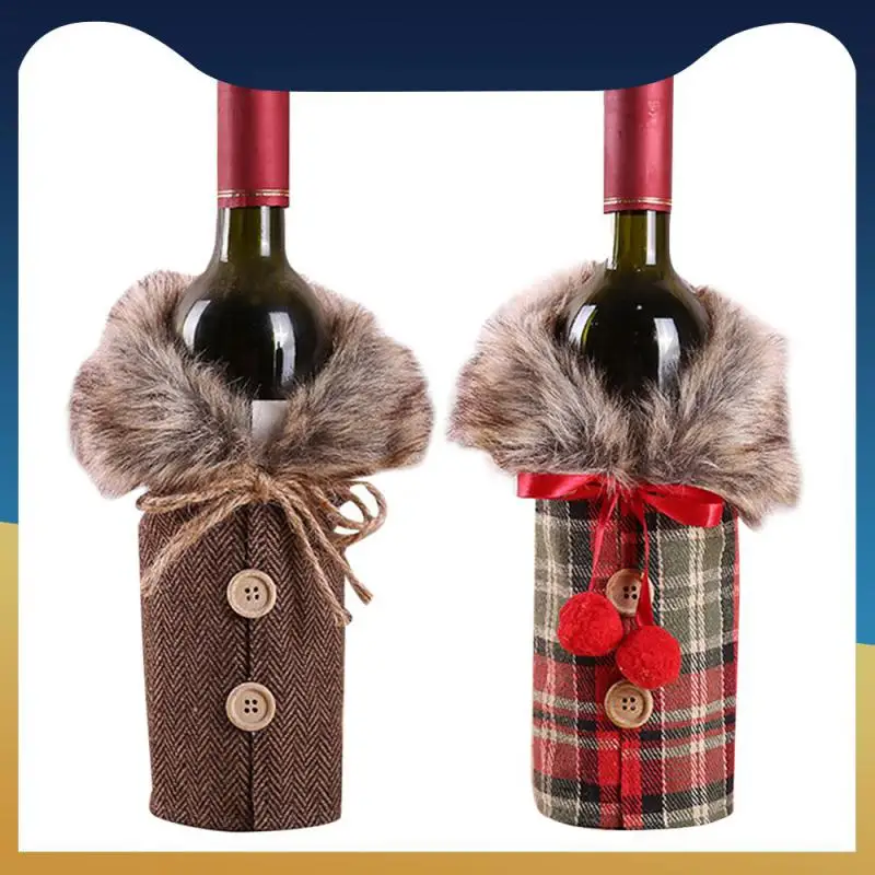 

Оригинальный набор для красной винной бутылки, чехол для рождественской винной бутылки, украшения для дома