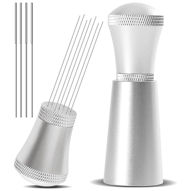 Alloy Coffee Distributor Stirrers With Stand,0.3Mm Thick Stainless Steel 7 Needles Tool Espresso Distribution
Alloy Coffee Distributor Stirrers With Stand,0.3Mm Thick Stainless Steel 7 Needles Tool Espresso Distribution