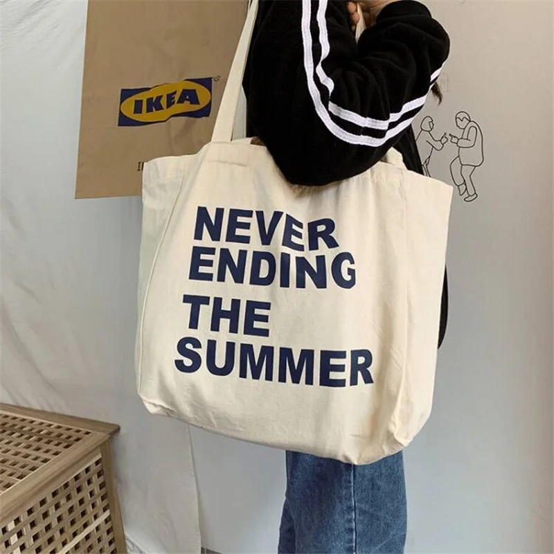 2022 Women Canvas Shoulder Bag Letter Printing Ladies Casual Handbag Tote Bag Large Capacity Cotton Reusable Shopping Beach Bag
2022 Women Canvas Shoulder Bag Letter Printing Ladies Casual Handbag Tote Bag Large Capacity Cotton Reusable Shopping Beach Bag