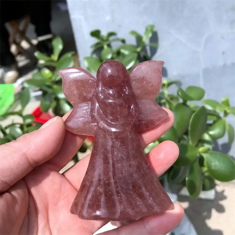Natural Strawberry Quartz Hand-Carved Flower Fairy Angel Statue Crystal Healing Stone Home Decor Creative Christmas Gifts
Natural Strawberry Quartz Hand-Carved Flower Fairy Angel Statue Crystal Healing Stone Home Decor Creative Christmas Gifts