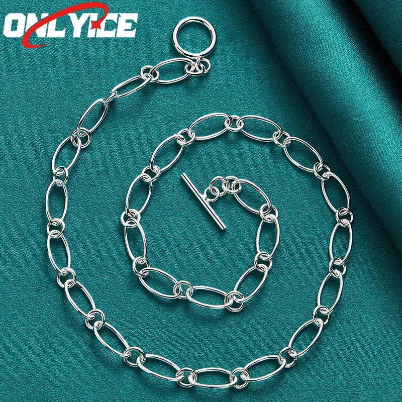 925 Sterling Silver 46cm Oval Round Interlocking Necklace for Women's Party Engagement Wedding Fashion Jewelry
925 Sterling Silver 46cm Oval Round Interlocking Necklace for Women's Party Engagement Wedding Fashion Jewelry