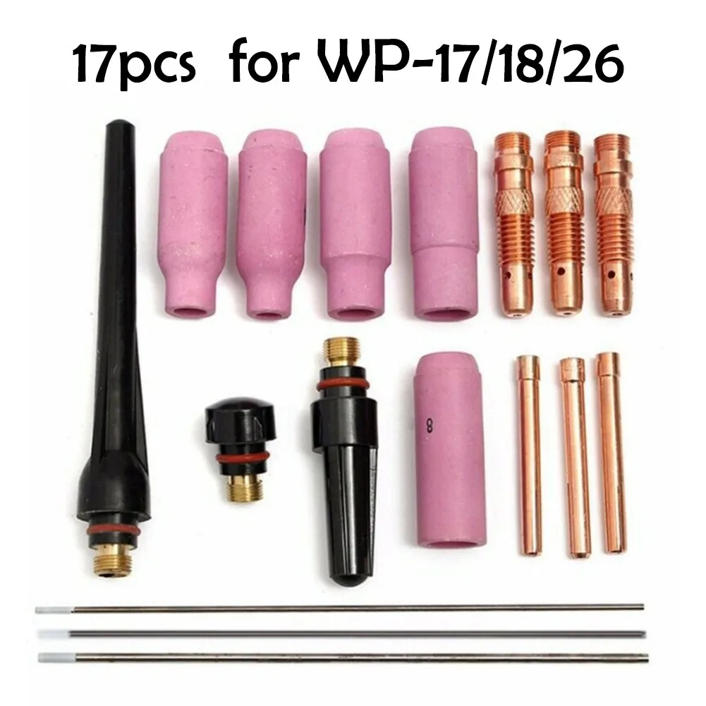 17pcs Welding Torch Stubby Gas Lens For WP-17/18/26 TIG 10 Pyrex Glass Cup Kit Durable Practical Welding Accessories
17pcs Welding Torch Stubby Gas Lens For WP-17/18/26 TIG 10 Pyrex Glass Cup Kit Durable Practical Welding Accessories