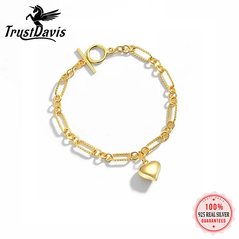 TrustDavis Настоящее серебро 925 пробы, модное милое золото, женская свадебная бижутерия, подарок на день рождения LB264
TrustDavis Настоящее серебро 925 пробы, модное милое золото, женская свадебная бижутерия, подарок на день рождения LB264