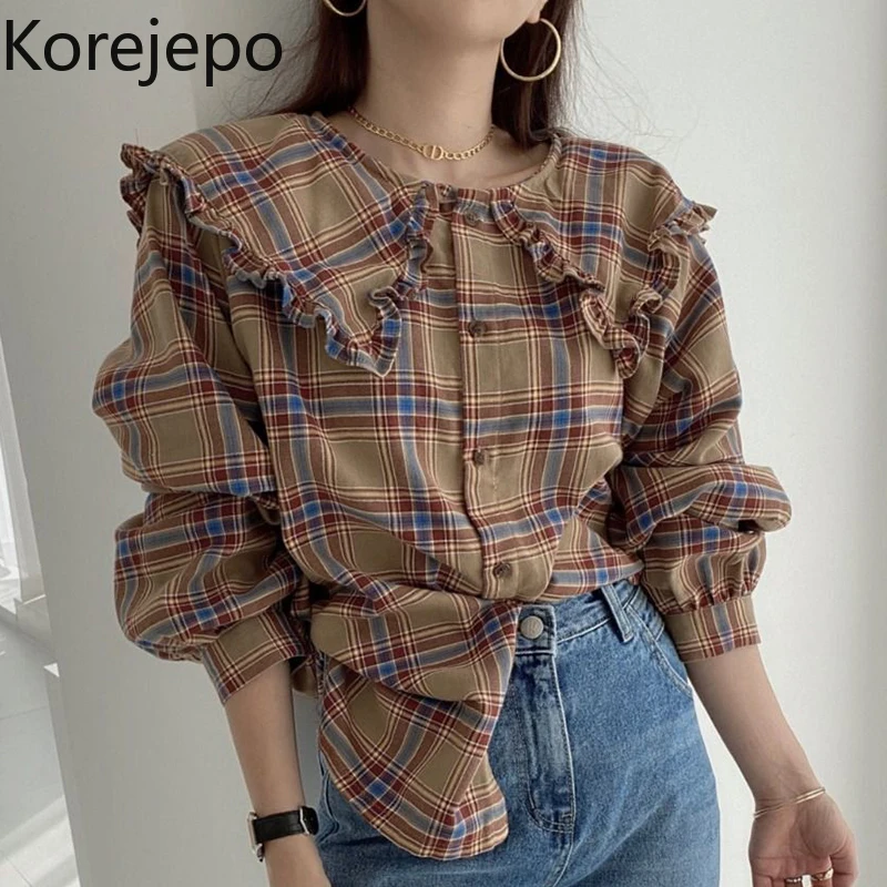 Корейская клетчатая рубашка для женщин на весну 2022, новые корейские шикарные Ретро Топы в стиле ретро со снижением возраста и кукольным вор...
Корейская клетчатая рубашка для женщин на весну 2022, новые корейские шикарные Ретро Топы в стиле ретро со снижением возраста и кукольным вор...