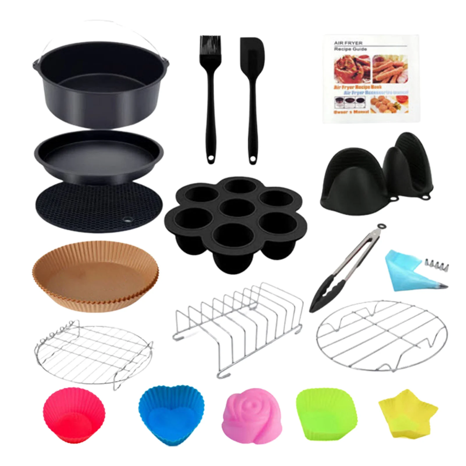 15Pcs Airfryer Accessories Kit Pizza Plate Paper Liner Grill Scraper Muffin Cup Practical Kitchen Tools Compatible Air Fryers
15Pcs Airfryer Accessories Kit Pizza Plate Paper Liner Grill Scraper Muffin Cup Practical Kitchen Tools Compatible Air Fryers