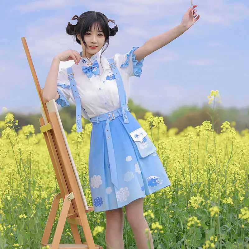 2023Sanrio Cinnamoroll улучшенное платье рубашки на бретелях Hanfu приятное для кожи удобное эластичное аниме-фигурка с вышивкой для девушки
2023Sanrio Cinnamoroll улучшенное платье рубашки на бретелях Hanfu приятное для кожи удобное эластичное аниме-фигурка с вышивкой для девушки