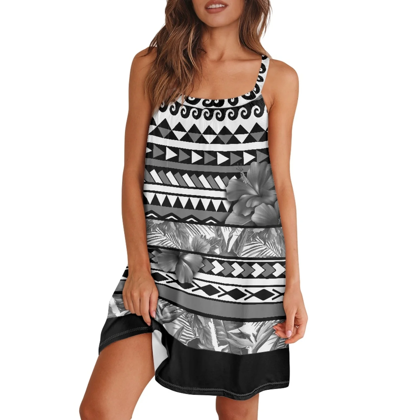 Polynesian Tribal Tongan Totem Tattoo Tonga Prints Vintage Sleeveless Off Shoulder Dress Dancing Party Black White Stripe Print
Polynesian Tribal Tongan Totem Tattoo Tonga Prints Vintage Sleeveless Off Shoulder Dress Dancing Party Black White Stripe Print