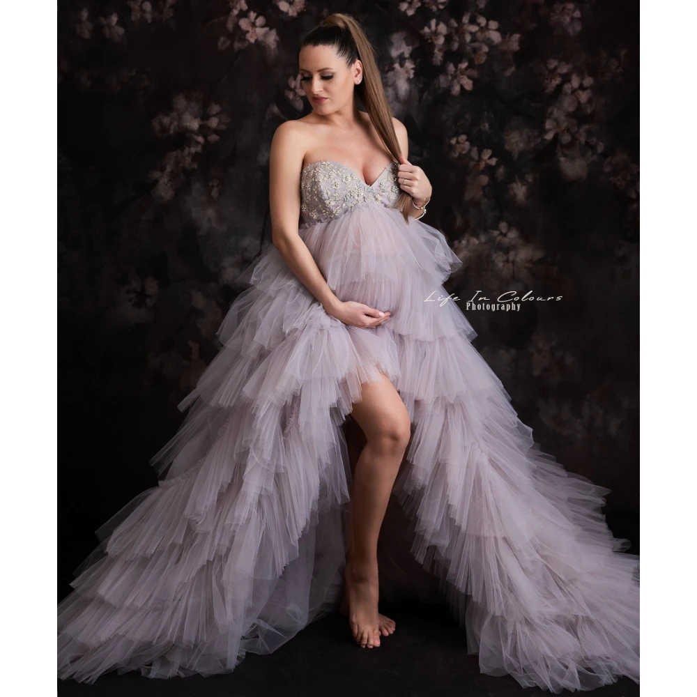Sexy Luxury High Low Maternity Dresses Sleeveless Long Pregnant Gown for Photoshoot Appliques Beads Sweetheart Pregnancy Dress
Sexy Luxury High Low Maternity Dresses Sleeveless Long Pregnant Gown for Photoshoot Appliques Beads Sweetheart Pregnancy Dress