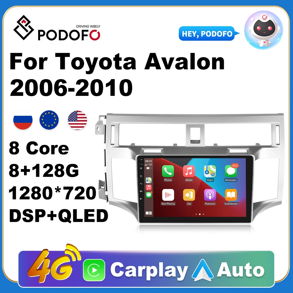 Podofo Car Android CarPlay Radio Multimedia Player For Toyota Avalon 2006-2010 2 Din Autoradio Video AI Voice GPS Navi 4G WiFi
Podofo Car Android CarPlay Radio Multimedia Player For Toyota Avalon 2006-2010 2 Din Autoradio Video AI Voice GPS Navi 4G WiFi