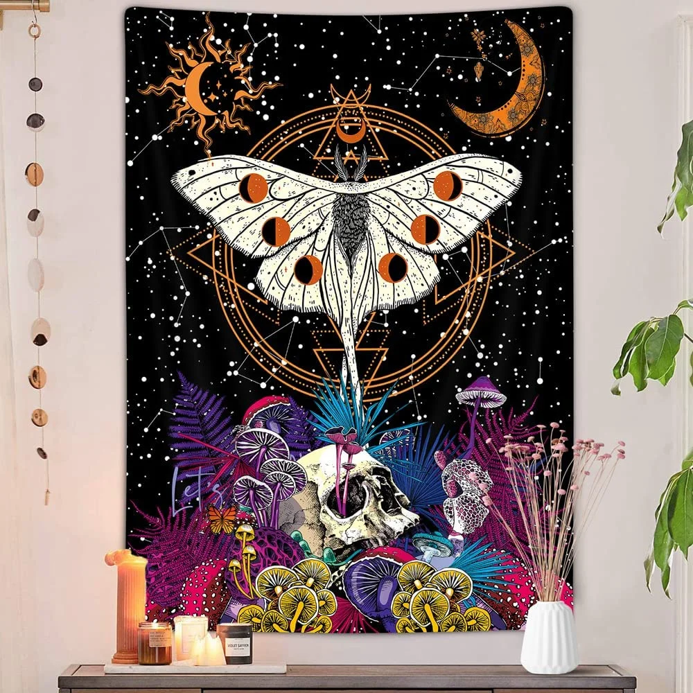Bedroom Living Room Home Decor Boho Psychedelic Witchcraft Astrology Tapestry Moon Phase Moth Tapestry Wall Hanging
Bedroom Living Room Home Decor Boho Psychedelic Witchcraft Astrology Tapestry Moon Phase Moth Tapestry Wall Hanging