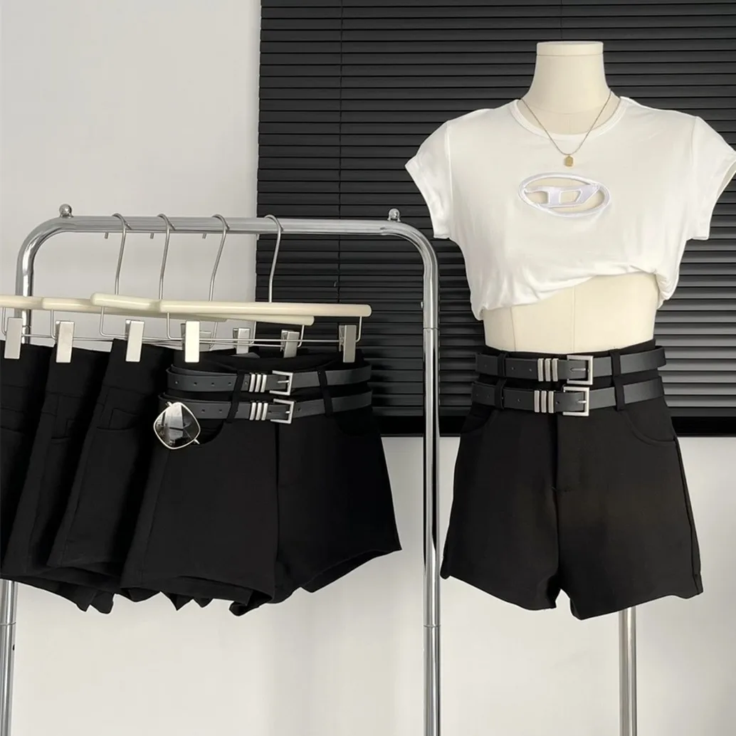 Lauri Laki New Summer High Waist Shorts Women with Belt Vintage Y2K Casual A-line Shorts 2023
Lauri Laki New Summer High Waist Shorts Women with Belt Vintage Y2K Casual A-line Shorts 2023