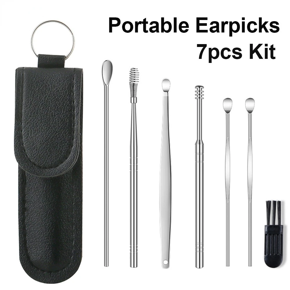 Remover Spiral Ear Cleaner Set Stainless Steel Ear Cleaning Sticks Tools Portable Curette Earpick Kit For Baby Adult 7pcs
Remover Spiral Ear Cleaner Set Stainless Steel Ear Cleaning Sticks Tools Portable Curette Earpick Kit For Baby Adult 7pcs