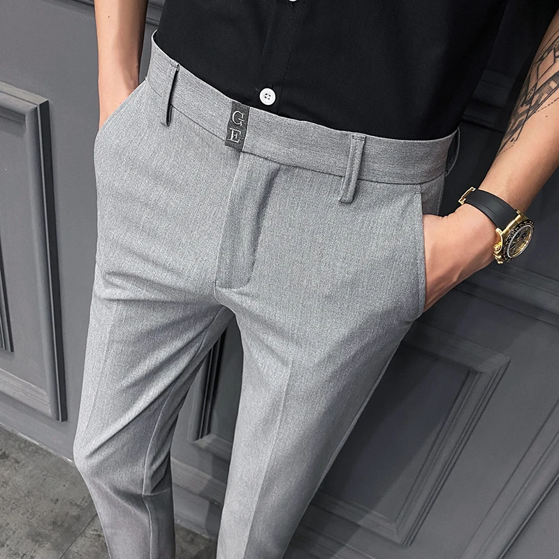 Men Slim Fit Nine-point Suit Pants 2022 Spring New Male Korean Version Solid Color Business Fashion Straight Casual Ankle Pants
Men Slim Fit Nine-point Suit Pants 2022 Spring New Male Korean Version Solid Color Business Fashion Straight Casual Ankle Pants