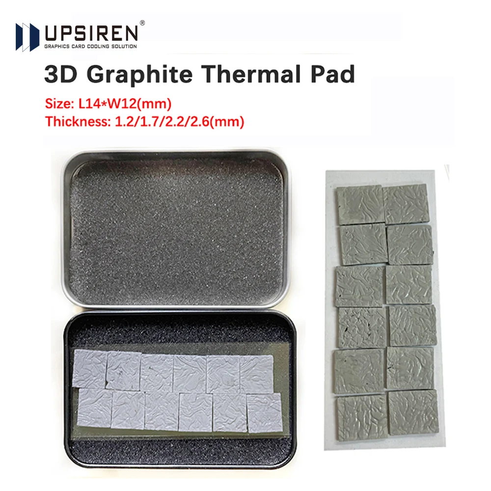 UPSIREN 40W/m.k 3D Graphite Thermal Pad 3090/3080 Memory Thermal Grease Pad Integrated Circuit GDDR 6X VRAM Graphene Cooling
UPSIREN 40W/m.k 3D Graphite Thermal Pad 3090/3080 Memory Thermal Grease Pad Integrated Circuit GDDR 6X VRAM Graphene Cooling