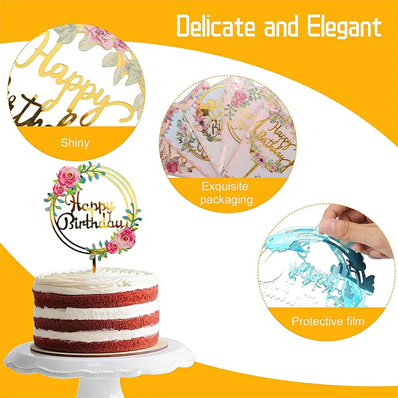 1pcs Birthday Party Cake Decorating Acrylic Flower Butterfly Color Printing Baking Happy Birthday Dessert Decoration Insert New
1pcs Birthday Party Cake Decorating Acrylic Flower Butterfly Color Printing Baking Happy Birthday Dessert Decoration Insert New