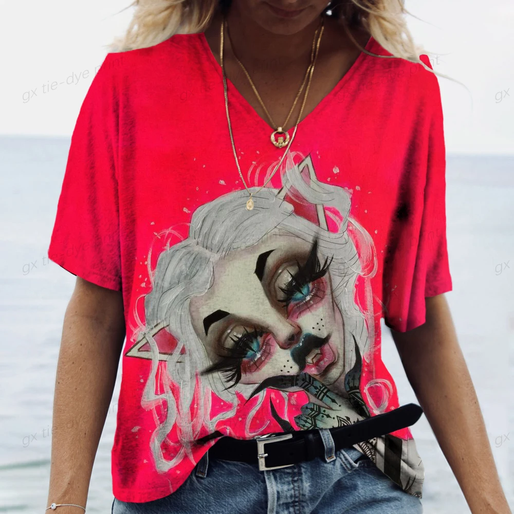 Summer Casual Tee Short Sleeve Women T-Shirts Music Print Street Tops Female V-Neck Loose T-Shirt 5XL Size Top Pullover
Summer Casual Tee Short Sleeve Women T-Shirts Music Print Street Tops Female V-Neck Loose T-Shirt 5XL Size Top Pullover