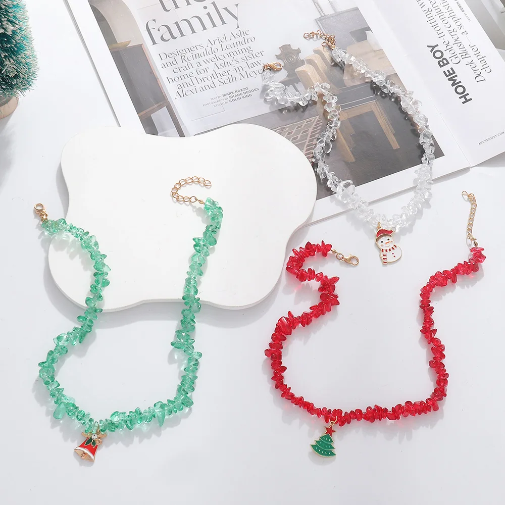 European Gravel Necklaces Womens New Christmas Jewelry Snowman Bell Christmas Tree Pendant Girls Necklaces For Holiday
European Gravel Necklaces Womens New Christmas Jewelry Snowman Bell Christmas Tree Pendant Girls Necklaces For Holiday