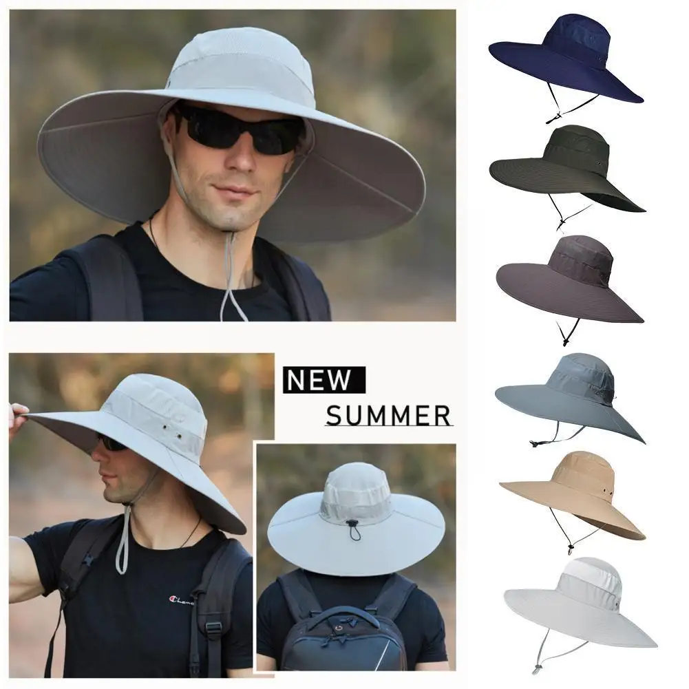 

Водонепроницаемая Рыбацкая шляпа с широкими полями для улицы, мужская летняя Панама для рыбалки, Походов, Кемпинга, Солнцезащитная шляпа с козырьком, защитная Кепка для сафари P7Q2