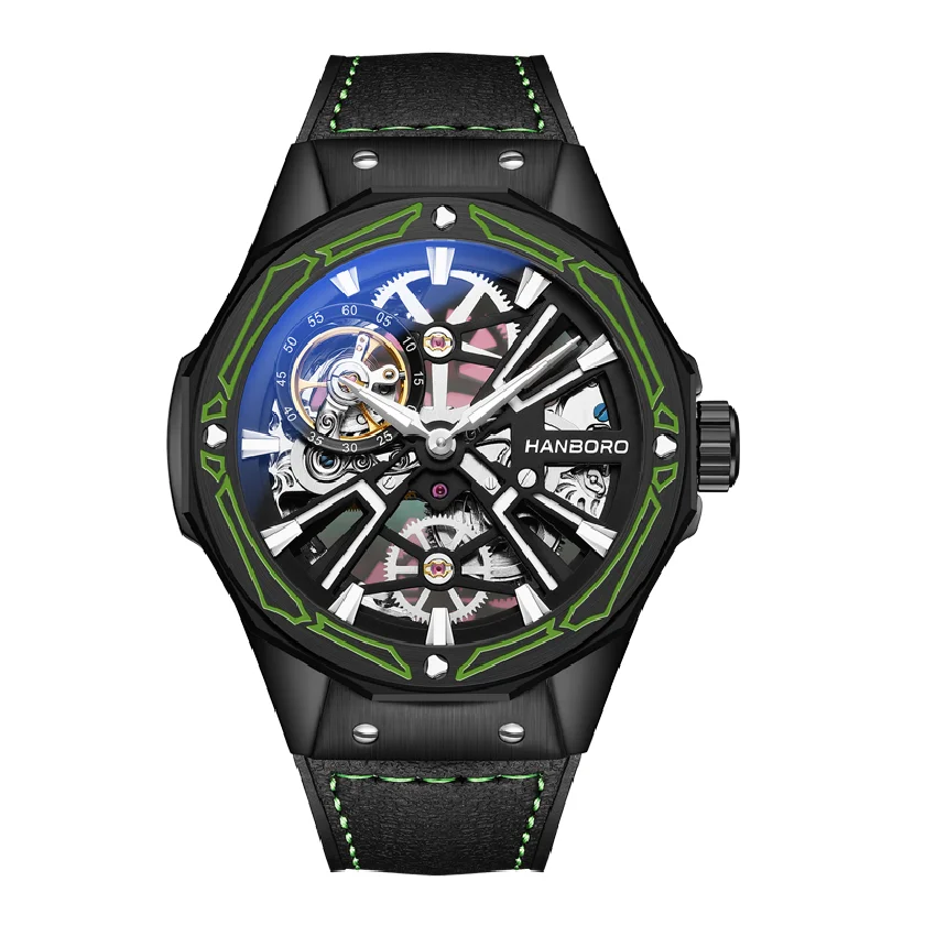 HANBORO Men Luxury Watch 44mm Automatic Watches Mechanical Wristwatch 50m Waterproof Luminous Skeleton Small Second Dial
HANBORO Men Luxury Watch 44mm Automatic Watches Mechanical Wristwatch 50m Waterproof Luminous Skeleton Small Second Dial