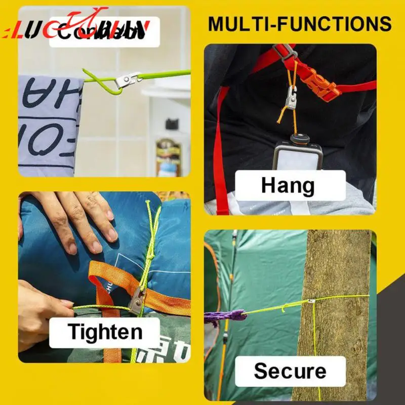 

Automatic Lock Hook Self-locking Free Knot Easy Tighten Rope Kit For Camping Tent AccessoriesHooks With5m Rope