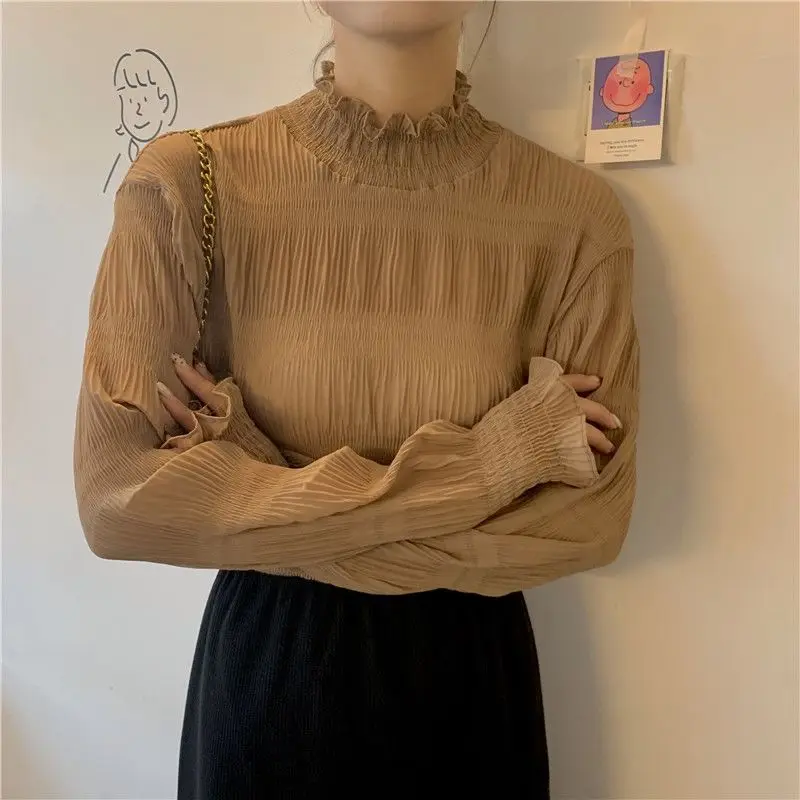 Yasuk Autumn Spring Fashion Woman Solid Casual Pullover T-Shirts Retro Lace All Match Women's Slim Base Top Tess Soft
Yasuk Autumn Spring Fashion Woman Solid Casual Pullover T-Shirts Retro Lace All Match Women's Slim Base Top Tess Soft