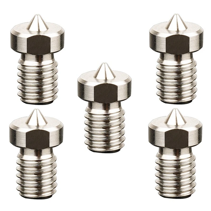 5PCS For 3D Printer High Temperature Resistant M6 Thread TC4 Titanium Alloy Nozzle, For E3D V5 V6, MK3/3S (0.4Mm)
5PCS For 3D Printer High Temperature Resistant M6 Thread TC4 Titanium Alloy Nozzle, For E3D V5 V6, MK3/3S (0.4Mm)