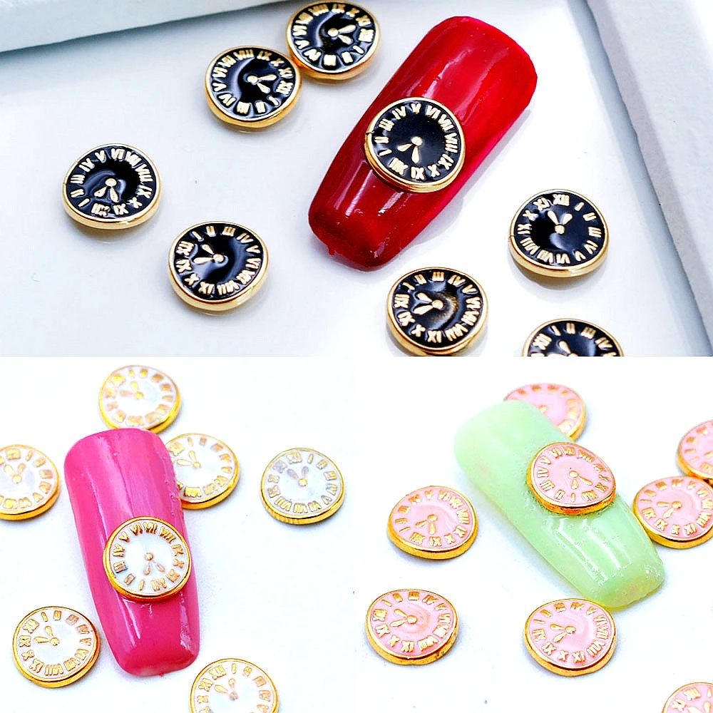10CPS/Lot 8MM Round Metal Wall Clock Nails Art Decoration Charms Accessories Parts Nail Supplies For Professionals Manicure Tool 
10CPS/Lot 8MM Round Metal Wall Clock Nails Art Decoration Charms Accessories Parts Nail Supplies For Professionals Manicure Tool