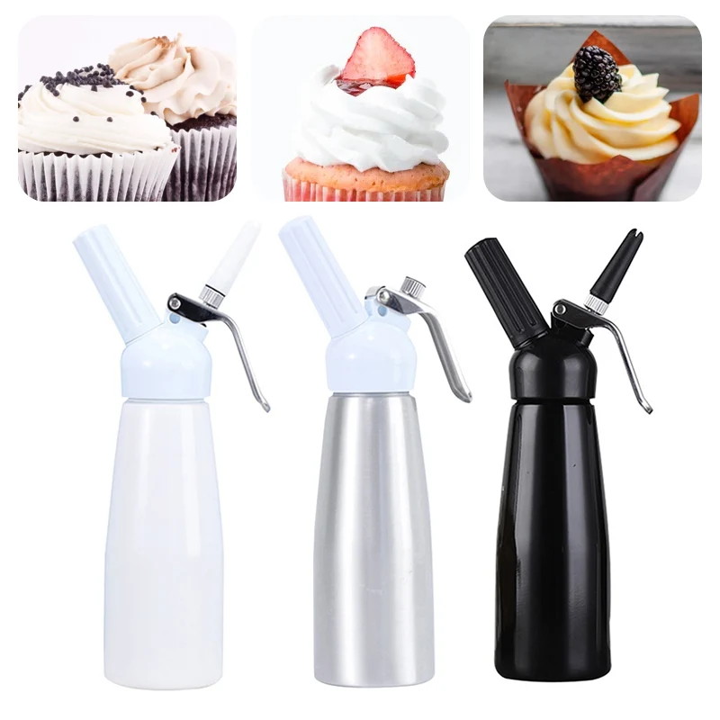 500ml Aluminium Whipped Cream Dispenser Kitchen Cream Whipper Dessert Tools with Nozzles Dropper black/white/silver
500ml Aluminium Whipped Cream Dispenser Kitchen Cream Whipper Dessert Tools with Nozzles Dropper black/white/silver