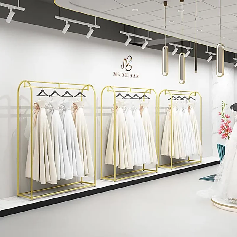 Garment rack Cloth Store Metal Display Stand Floor Hanging Rail Lady Clothing Display Golden Rail Garment Rack
Garment rack Cloth Store Metal Display Stand Floor Hanging Rail Lady Clothing Display Golden Rail Garment Rack