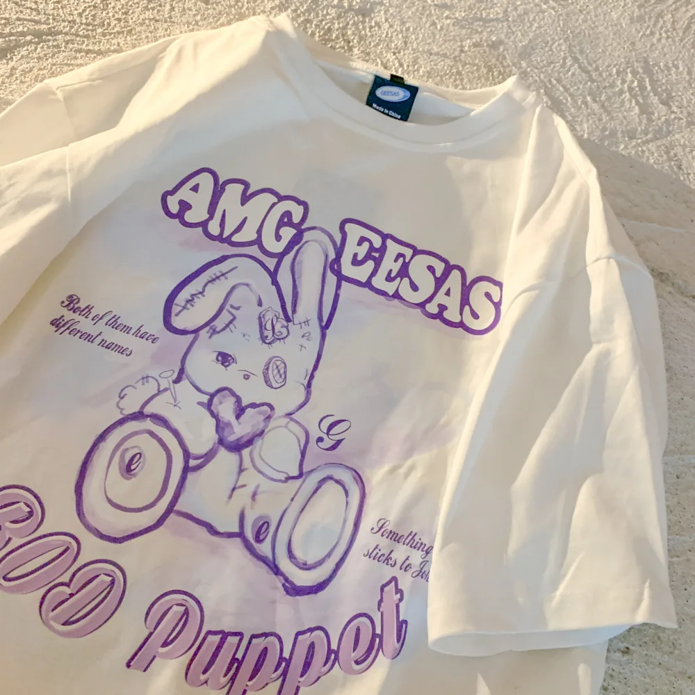 2023 New Women T-shirt Rabbit Print Cotton Vintage Clothes Gothic Short Sleeve T Shirt Female Y2K Clothes Tops Tee Streetwear
2023 New Women T-shirt Rabbit Print Cotton Vintage Clothes Gothic Short Sleeve T Shirt Female Y2K Clothes Tops Tee Streetwear