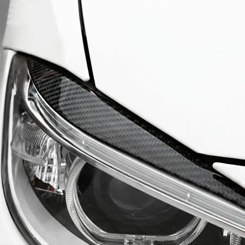 

Eyebrow Headlight Eyebrow Eyelid For BMW 3 F36 F30 320i 325i 2013-2017 Headlight 2pcs Black Car Carbon Fiber Cover Decor Parts