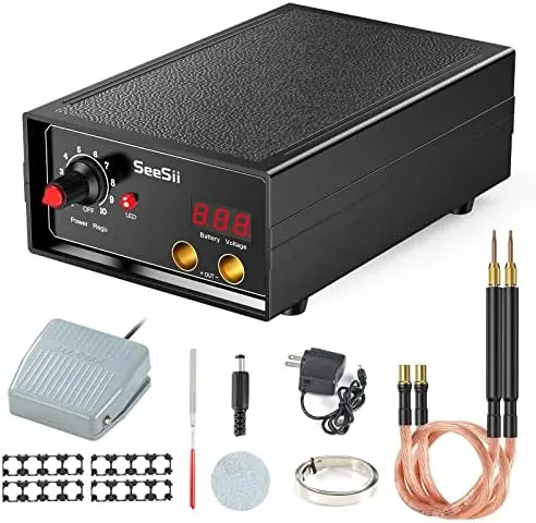 Welder, 2-in-1 Automatic & Foot Pedal Two Modes Portable Welder 9 Gears Adjustable Mini Welder with Nickel Sheet & H
Welder, 2-in-1 Automatic & Foot Pedal Two Modes Portable Welder 9 Gears Adjustable Mini Welder with Nickel Sheet & H