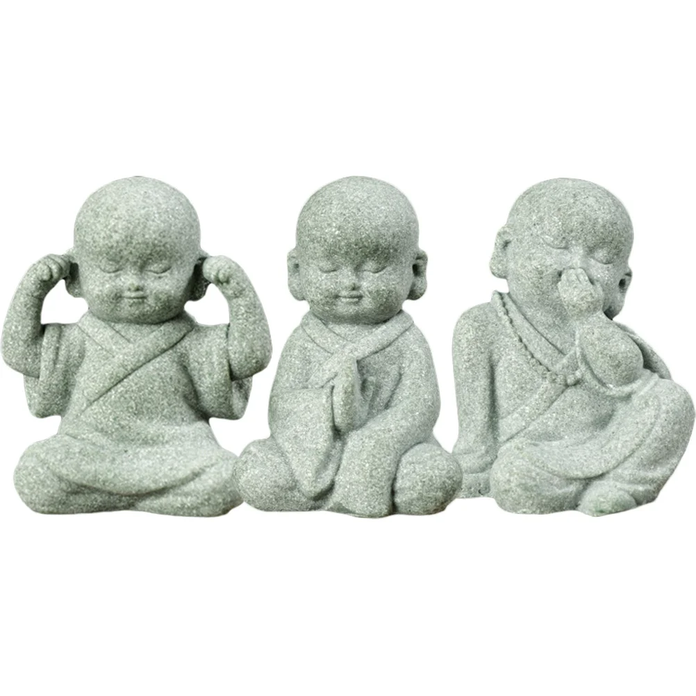 3Pcs Statue Statue Stone Monk Figurine Stone Sculpture Outdoor Landscaping Monk Ornament 
3Pcs Statue Statue Stone Monk Figurine Stone Sculpture Outdoor Landscaping Monk Ornament