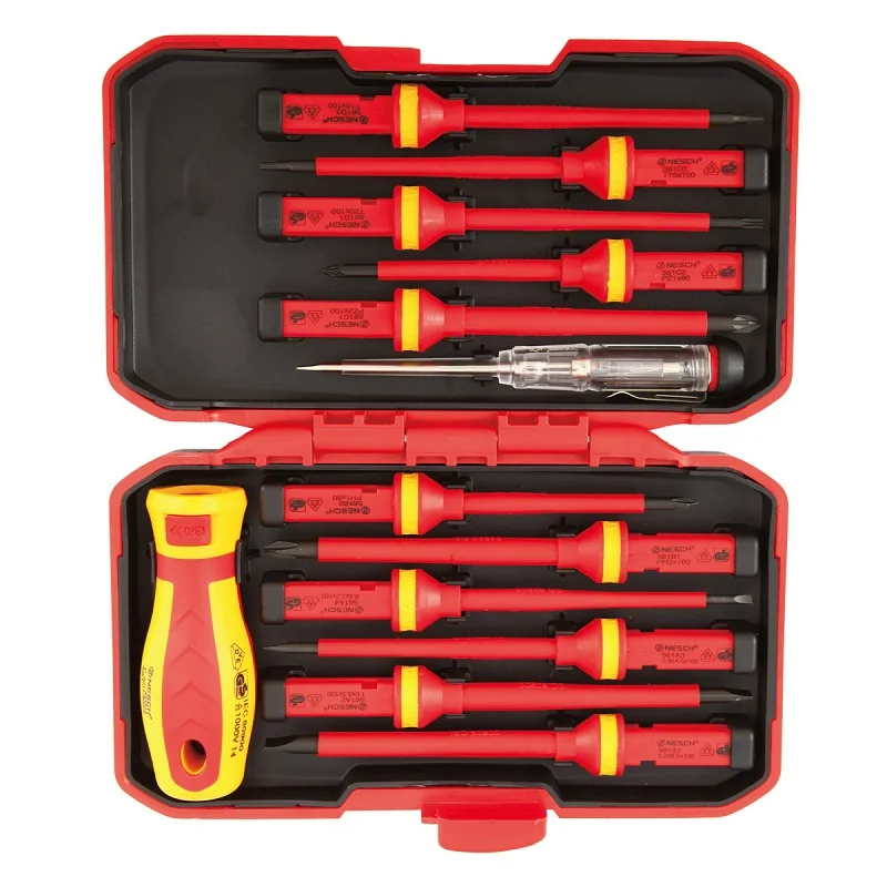 Electrician Repair Tools Kit 13pcs 1000V Changeable Insulated Screwdrivers Set with Magnetic Slotted Phillips Pozidriv Torx Bits
Electrician Repair Tools Kit 13pcs 1000V Changeable Insulated Screwdrivers Set with Magnetic Slotted Phillips Pozidriv Torx Bits