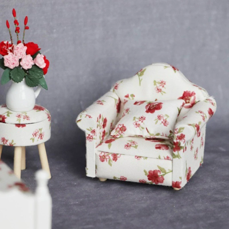 1:12 Rural Style Armchair Mini Sofa Dollhouse Miniature Sofa & Throw Pillow Set Wooden Simulation Furniture Girls Favor Gift
1:12 Rural Style Armchair Mini Sofa Dollhouse Miniature Sofa & Throw Pillow Set Wooden Simulation Furniture Girls Favor Gift