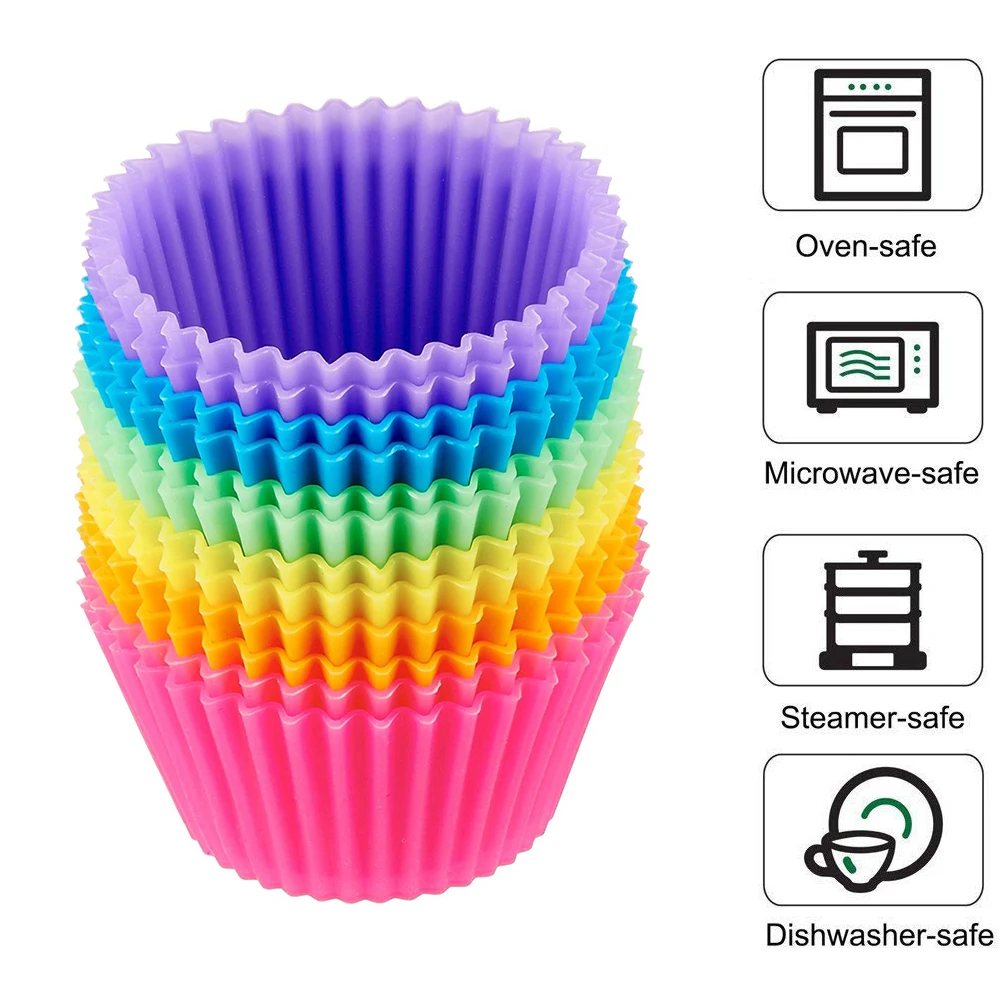 Cake Mold 12pcs/set Bakeware Kitchen accessories Silicone Non-StickMuffin Cupcake Purple Yellow Pink Orange Red Decorating Tools
Cake Mold 12pcs/set Bakeware Kitchen accessories Silicone Non-StickMuffin Cupcake Purple Yellow Pink Orange Red Decorating Tools