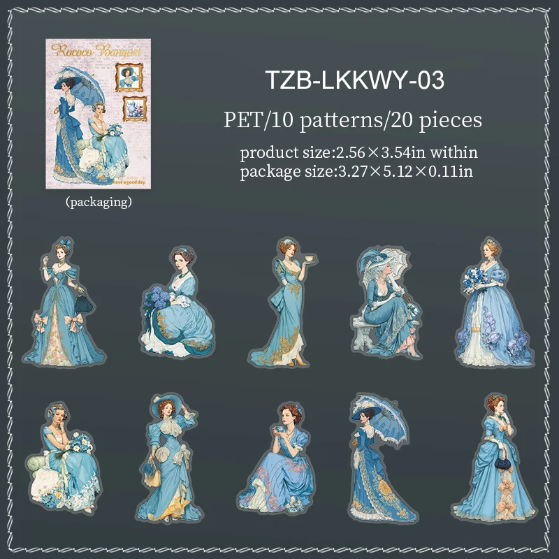 Набор стикеров JIANWU Rococo Banquet Series из ПЭТ
Набор стикеров JIANWU Rococo Banquet Series из ПЭТ