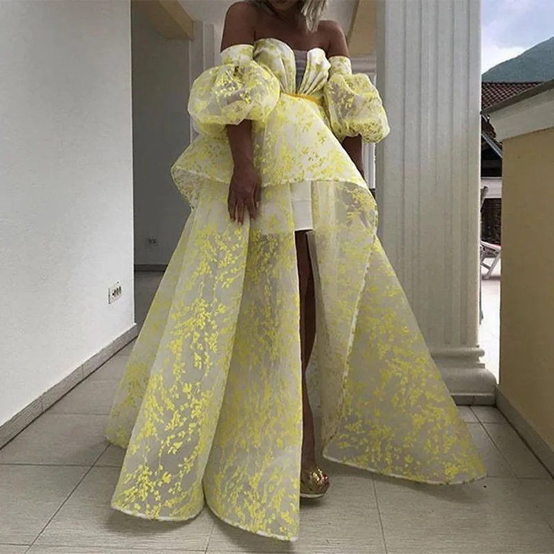 2022 Off The Shoulder Arabic Dubai Lace Prom Dresses Hi-Lo Party Gowns vestido de noveido Puff Sleeve Formal Evening Dress
2022 Off The Shoulder Arabic Dubai Lace Prom Dresses Hi-Lo Party Gowns vestido de noveido Puff Sleeve Formal Evening Dress