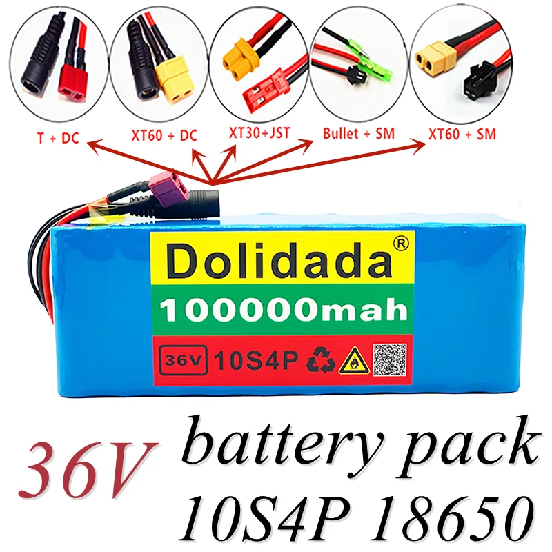 New 36V 10s4p 100Ah 1000W large capacity 18650 lithium battery pack electric bicycle scooter with BMS.plug can be customized
New 36V 10s4p 100Ah 1000W large capacity 18650 lithium battery pack electric bicycle scooter with BMS.plug can be customized