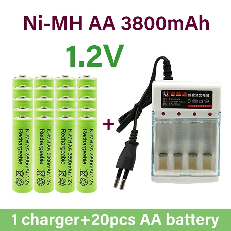 AA rechargeable battery 3800Mah aa1.2v Ni MH rechargeable battery, applicable to free distribution of LED lamp toys Mp3+charger
AA rechargeable battery 3800Mah aa1.2v Ni MH rechargeable battery, applicable to free distribution of LED lamp toys Mp3+charger