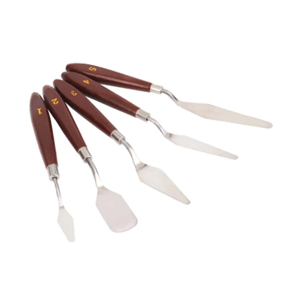 5PCS Mixed Palette Knife Painting Stainless Steel Scraper Spatula Art Supplies for Artist Canvas Oil Paint Color Mixing
5PCS Mixed Palette Knife Painting Stainless Steel Scraper Spatula Art Supplies for Artist Canvas Oil Paint Color Mixing