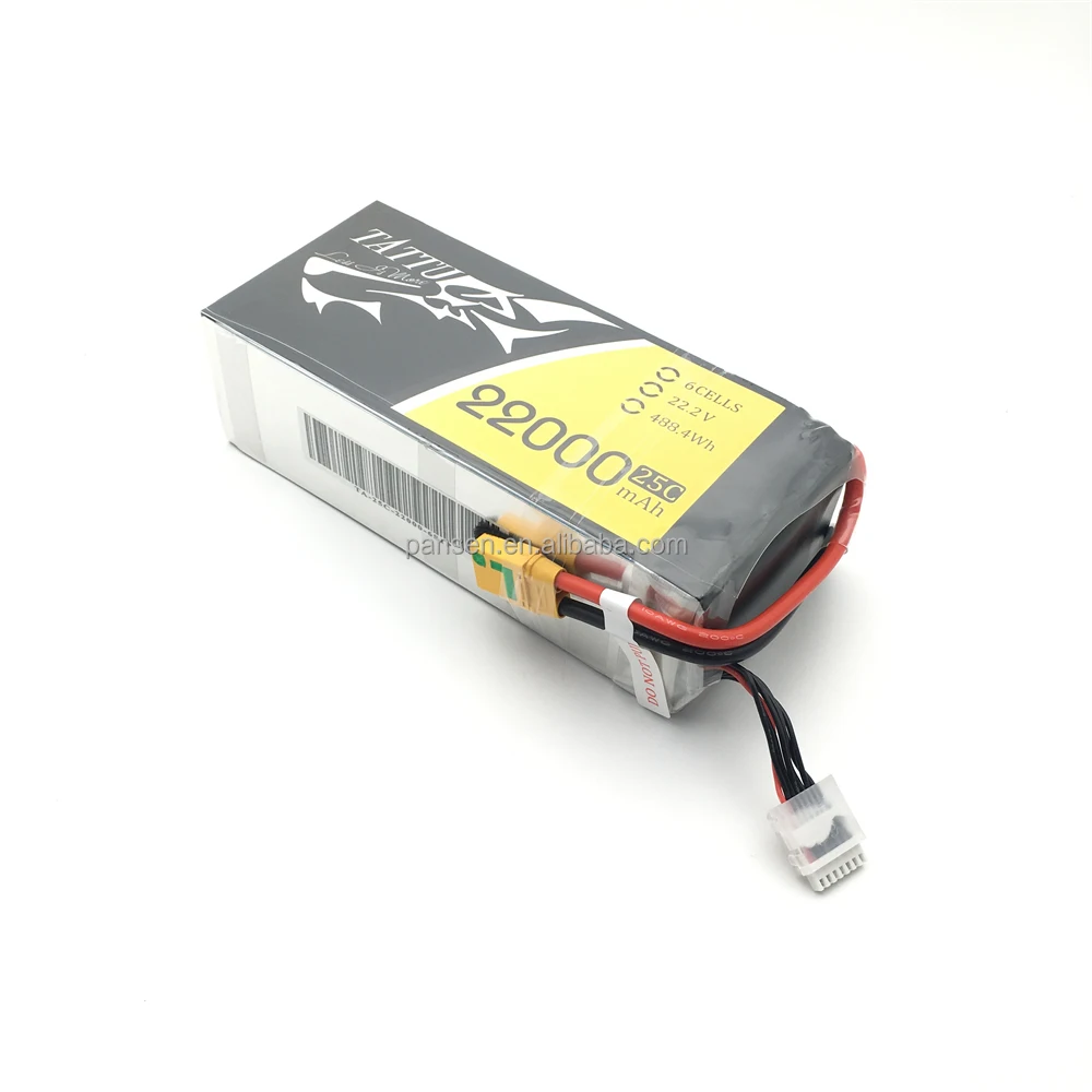 TATTU 22000mAh 22.2V 6S LiPO Battery Burst 25C for Big Load Multirotor FPV Drone Hexacopter Octocopter
TATTU 22000mAh 22.2V 6S LiPO Battery Burst 25C for Big Load Multirotor FPV Drone Hexacopter Octocopter