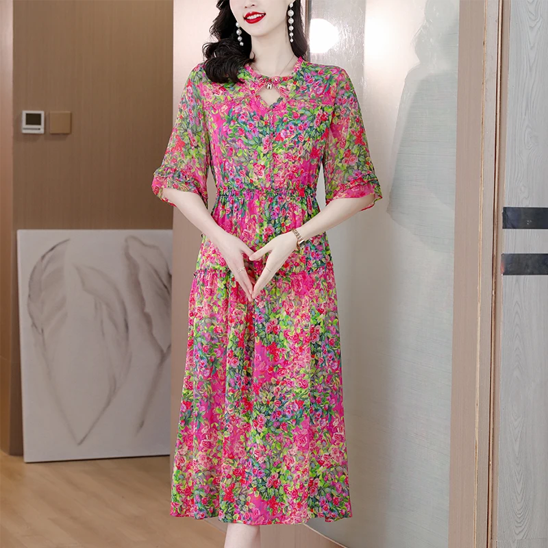Новинка 2023, шелковое платье для праздника, для матери, Новая китайская шелковая юбка с цветочным принтом для женщин
Новинка 2023, шелковое платье для праздника, для матери, Новая китайская шелковая юбка с цветочным принтом для женщин