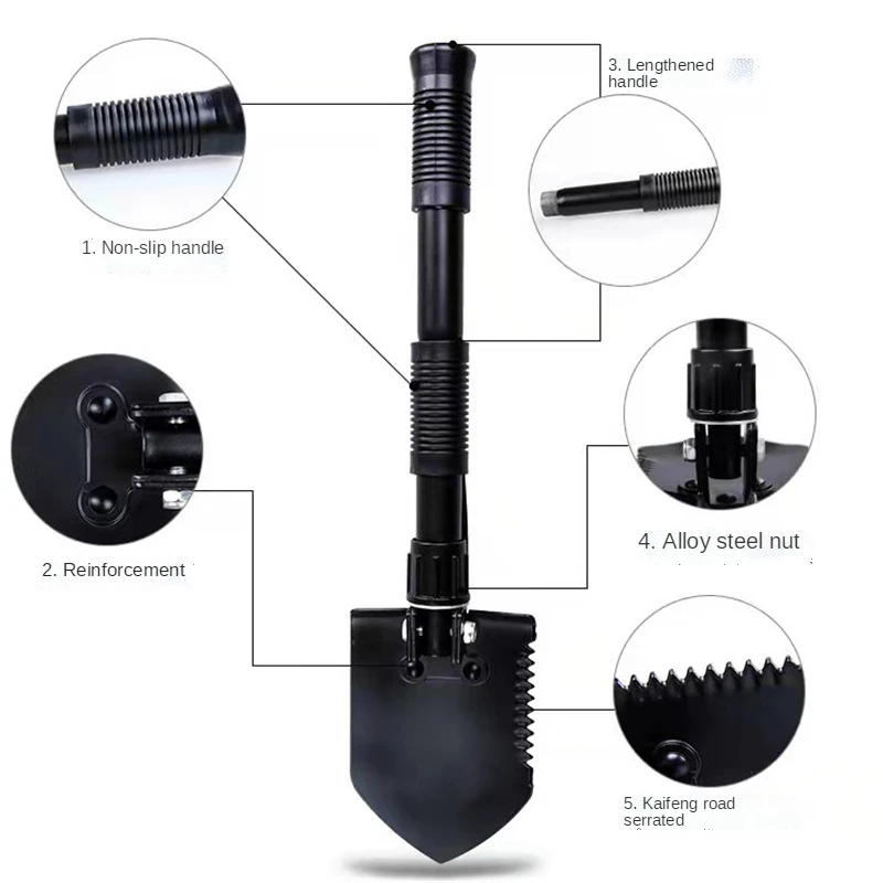 Outdoor Manganese Steel Hand Shovel Multi-Purpose Military Tactical Folding Shovel Camping Hiking Survival Tools New
Outdoor Manganese Steel Hand Shovel Multi-Purpose Military Tactical Folding Shovel Camping Hiking Survival Tools New
