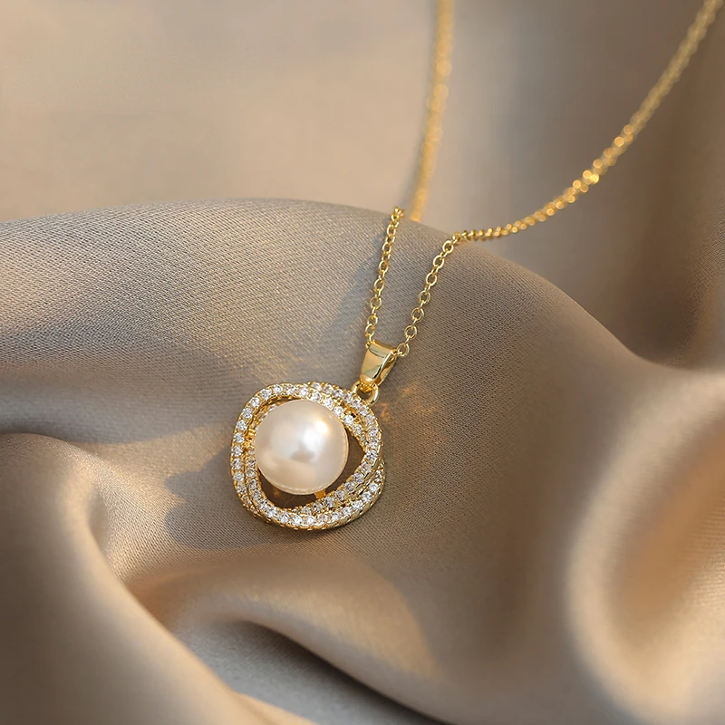 Design Sense Whirlpool Pearl Bird's Nest Short Necklace For Woman Korean Fashion Jewelry New Party Girl's Luxury Clavicle Chain
Design Sense Whirlpool Pearl Bird's Nest Short Necklace For Woman Korean Fashion Jewelry New Party Girl's Luxury Clavicle Chain