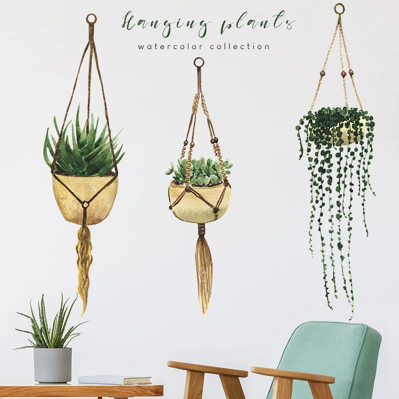 Hanging Basket Potted Tropical Succulent Plants Wall Stickers TV Background Living Room Bedroom Wall Decals Kids Room Decor
Hanging Basket Potted Tropical Succulent Plants Wall Stickers TV Background Living Room Bedroom Wall Decals Kids Room Decor