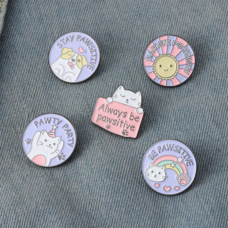 Anime Letter Badge Always Be Pawsitive Cute Cartoon Brooch 5 Styles Sun Dog Cat Round Safety Pin Decoration Fashion Accessories
Anime Letter Badge Always Be Pawsitive Cute Cartoon Brooch 5 Styles Sun Dog Cat Round Safety Pin Decoration Fashion Accessories