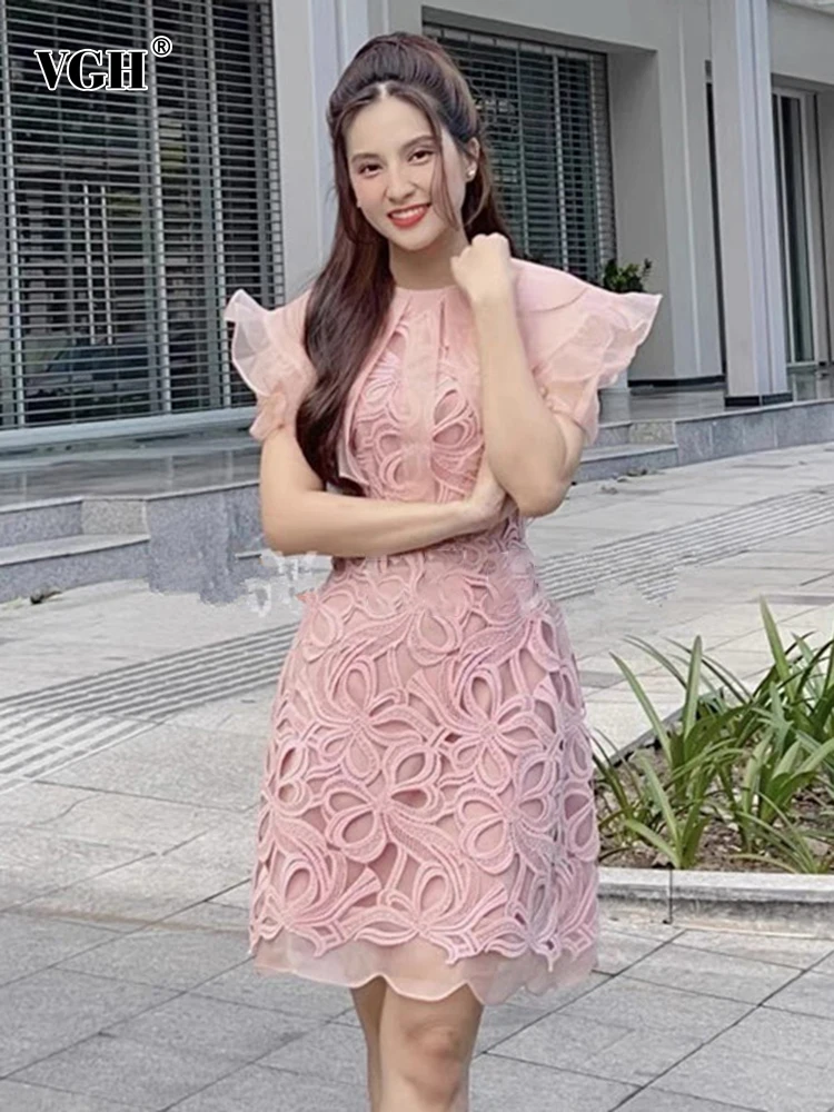 VGH Casual Solid Mini Dress Female Peter Pan Collar Short Sleeve Patchwork Lace High Waist Dresses For Women Summer Clothing New
VGH Casual Solid Mini Dress Female Peter Pan Collar Short Sleeve Patchwork Lace High Waist Dresses For Women Summer Clothing New